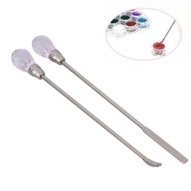 Nail Art Stirring Rod DIY Tools, Professional Grade Acrylic Spoon Spatula and Stirring Stick Manicure Tool Set for Fingernails and Toenails,Pack of 2(Clear)