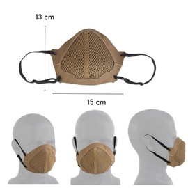 Half Face Mask for Men Tactical Shooting Mask MSK1 Breathable Airsoft Lower Face Protective Mask with Silicone Lining (CB)