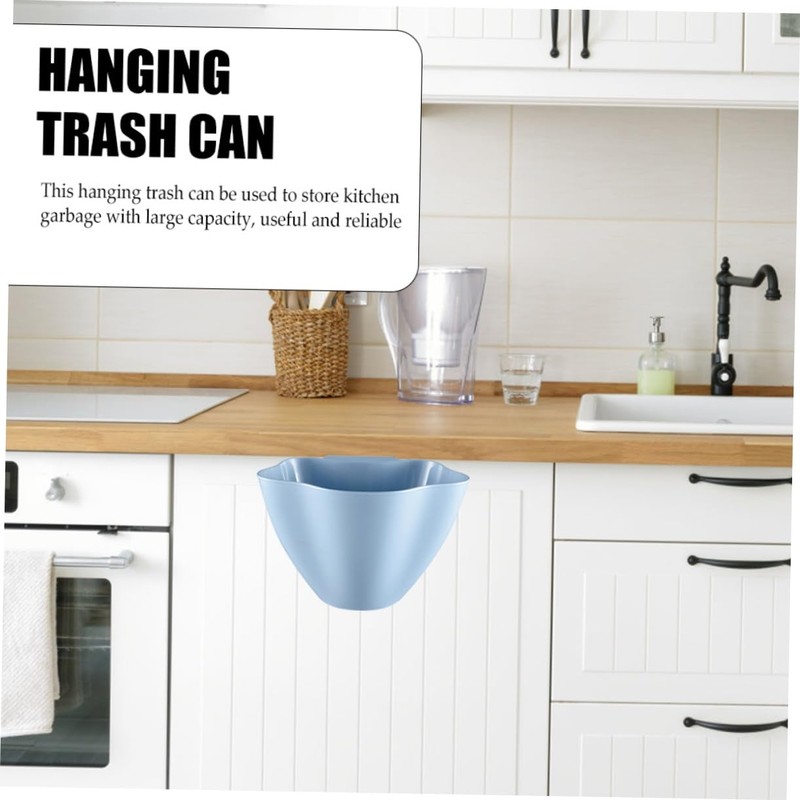 Cabilock 3-Pack Hanging Trash Cans, Plastic, Rectangular, 4.785L Capacity, Pink,