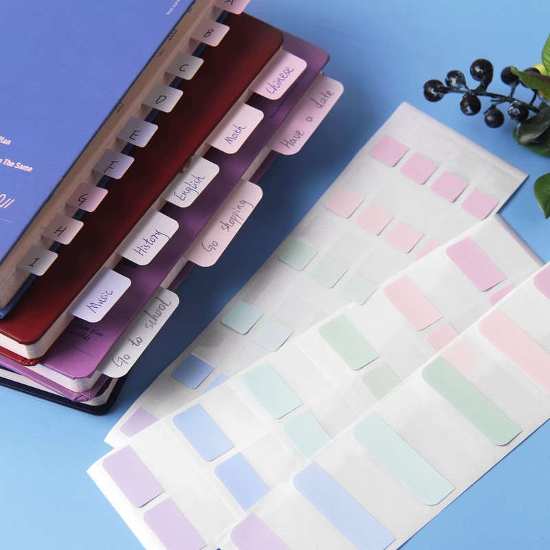 AVECMOI 420 Pieces Sticky Index Tabs, 3 Sizes Bright Colour