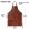 MIKI WELL Leather Welding Rustic Apron with Large Pockets and