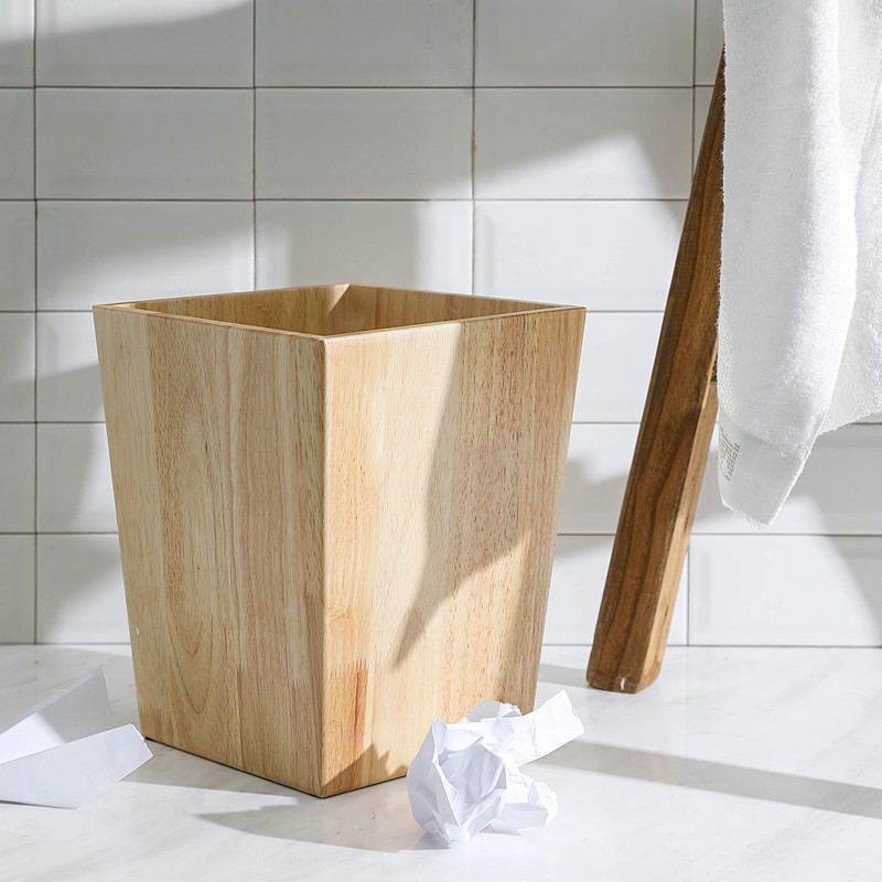 KMwares Decorative Square Wastebasket/Trash Can/Garbage Can for Home Accent, Kitchen,