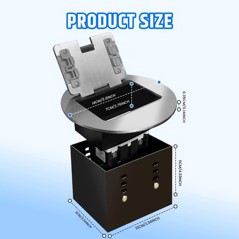 JACEPFY Recessed Floor Outlet Box 20 Amp Deeper Floor Electrical