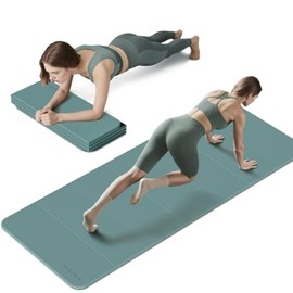 PAIDU - Tapete plegable de yoga de 10 mm de grosor, certificado SGS, TPE, 75 x 66 cm, portátil | Antideslizante, extra grueso y ancho, plegable y port