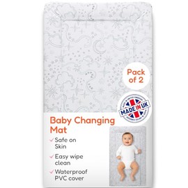 Baby Changing Mat - Extra Thick & Durable - Raised Edges - 76x45cm, 2 Pack