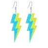 WCRAZYE 80s Retro Neon Earrings Lightning Bolt Dangle Earrings for
