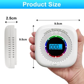 Carbon Monoxide Detectors,Carbon Monoxide Alarm/Monitor Battery Operated with Light&Digital LCD Display, Portable Traval CO Detector Alarm for Home,Bedroom,Office,RV,Warehouse