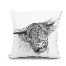 portrait of a highland cow canvas throw pillow covers decorative pillowcase cushion covers 18 x 18