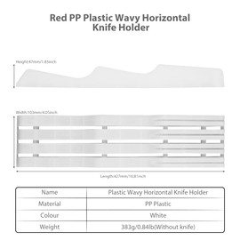 XYJ Drawer Kitchen Knife Holder PP+fiber Knife Stand With 3 Long slots 4 short slots Knives Block Black Non-slip Plastic Chef Knives Storage Organizer (White)