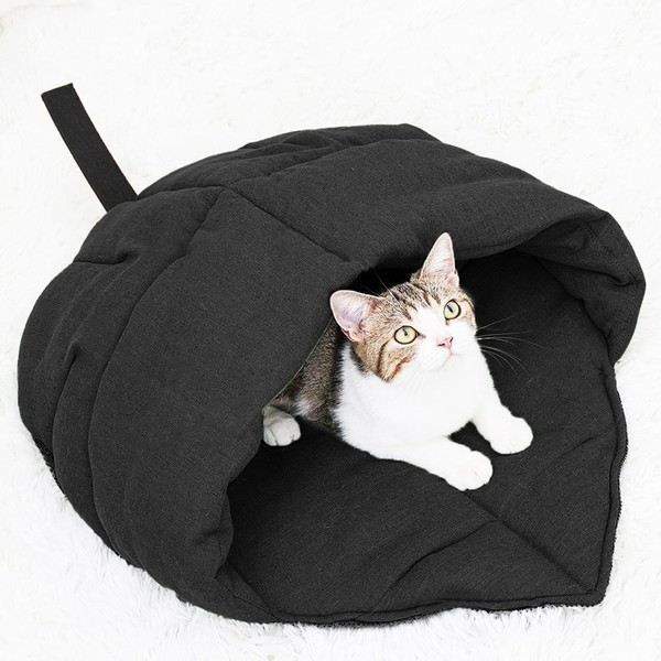 Cat Sleeping Bag,Cat Beds for Indoor Cats Bed,Linen Fabric Bed