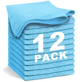 Ausein Toallas de Cocina de 12 Piezas, 40 x 40 cm, Trapos de Microfibra, Lavable y Reutilizable, Paños de Limpieza de Super Absorbentes, Secado Rápido