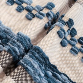 Tosleo Boho Throw Pillow Covers 18x18 Inch Set of 2 Striped Square Decorative Pillowcases Farmhouse Chenille Cushion Case Accent Neutral Tufted Pillow Cases for Living Room Couch Bed, Sky Blue