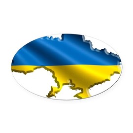 CafePress Ukraine Pride Love Ukrainian Flag Oval Car Magnet, Euro Oval Bumper Magnet