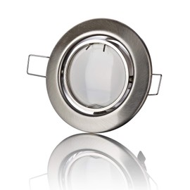 lambado® Premium LED Spotlights 230 V Flat Brushed Stainless Steel Bright and Economical Including 5 W Spotlight Warm White Dimmable Modern Lighting with Timeless Recessed Spotlights / Ceiling