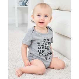 UNICOMIDEA Unisex Baby Bodysuit Newborn Rompers Baby Boys Member of The Pack Body Suits Toddle Girls Play Suit Short Sleeves Clothes Letter Printed Baby Suits 3-6 Months