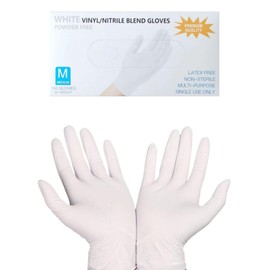Disposable Gloves, Nitrile Gloves 5 Mil 100 count-Non Latex Powder Free Nitrile Gloves for Painting Cooking Cleaning (white, Large)