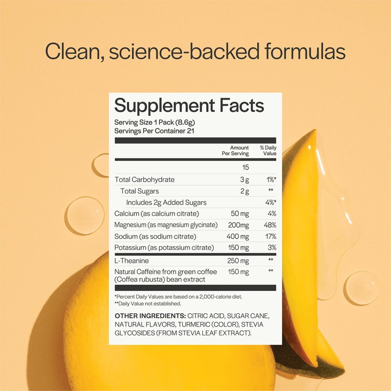 Gainful Hydration + Caffeine Powder Packets with Key Electrolytes Magnesium