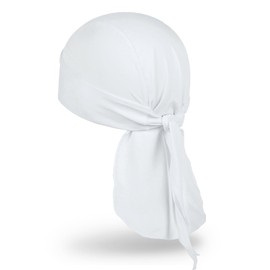 MELASA Cooling Durag Bandana Cap Hat Absorbs Sweat Headscarf Underhelmet Breathable Bicycle Headgear Running Hat Headscarf Men Cycling Motorcycling, White