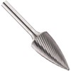 PFERD Tree Carbide Bur, Uncoated (Bright) Finish, Single Cut, Point