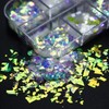 Holographic Iridescent Glitter Nail Art Sequins, 3D Irregular Ultra Thin