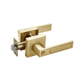 NCSEN Satin Brass Door Handles Interior, Privacy Door Knob Door Handles for Bath & Bed, Heavy Duty Door Lever with Ellipse Slot