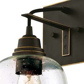 Westinghouse Lighting 6333200 Eldon One-Light Indoor Wall Fixture, Oil Rubbed Bronze Finish with Highlights and Clear Seeded Glass