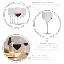 Bormioli Rocco InAlto Tre Sensi Collection Set Of 6 Premium 18.5 Oz Wine Glasses, Made From Crystal Clear Star Glass, Made In Italy.…