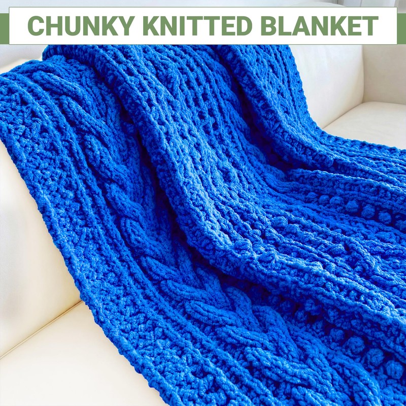 Chunky Chenille Yarn for Crocheting & Knitting, Jumbo Thick Soft