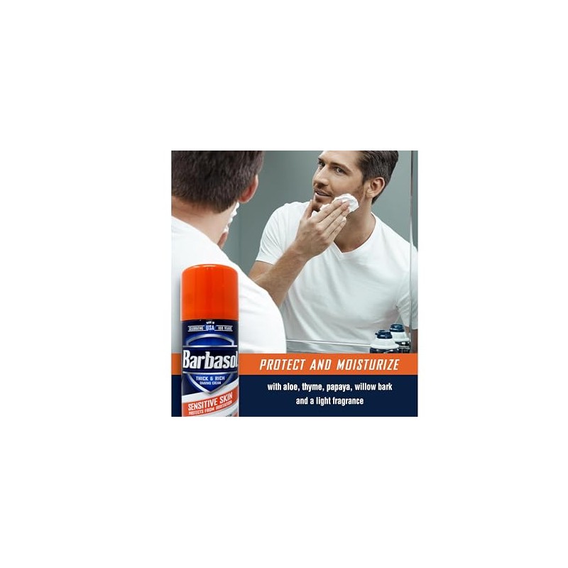 Barbasol Shave Cream 7 Ounce (Sensitive Skin, Pack of 3)Q