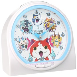 Seiko CQ139W Yo-Kai Watch, Jibanyan Talking Alarm, Analog White, Pearl