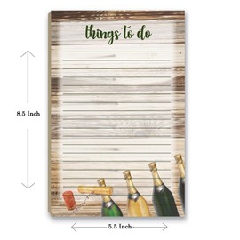 Stonehouse Collection Rustic Wine To-Do List Magnetic Notepad - 5.5" x 8.5" - 50 Sheets/Pack - B45011
