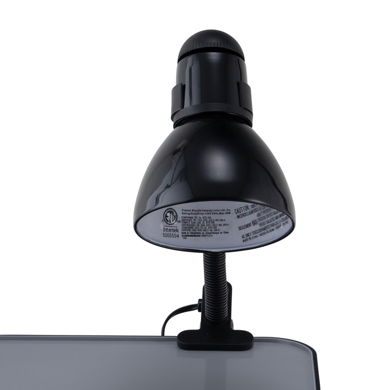 V- Light Black Adjustable Desk Lamp with Heavy Duty Clamp