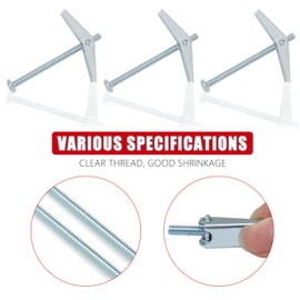 Rierdge 12 Pcs 1/4 x 3 Inch Drywall Anchor, Metal Toggle Bolts, Butterfly Anchors, Toggle Bolts for Hanging Heavy Items on Drywall Wood