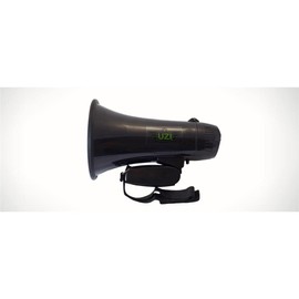 Uzi UZI-MP-204R 15-Watt Megaphone with Siren, Adjustable Volume and Recording Playback, Black