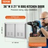 Double Outdoor Kitchen Stainless Steel Flush Mount Door 36W X