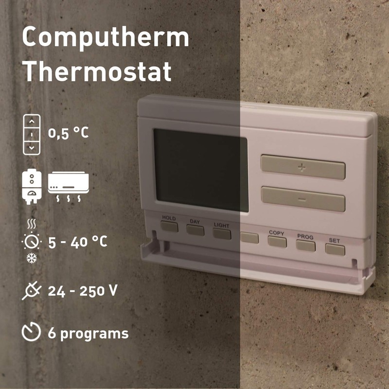 COMPUTHERM Q7 Programmable Digital Room Thermostat, Temperature Thermometer, Wall Thermostat,