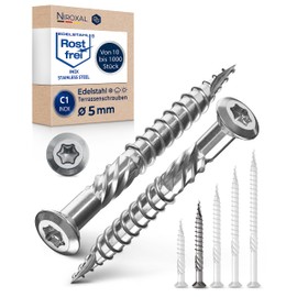 Torx Stainless Steel Patio Screw, Cutting Groove, Oval Head and Shank Ribs, All Screw Lengths, Many Quantities, Partially Threaded Wood Screw, Patio
