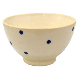 Sensitsu Kobo 52026 Zuko Kiln Polka Dot Heart Rice Bowl, Blue