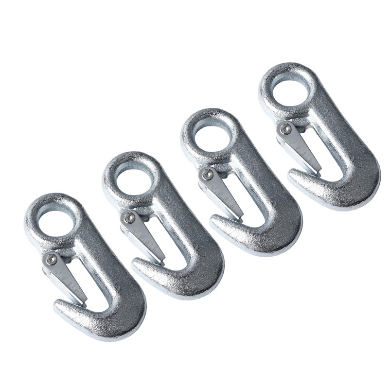 4Pcs Trailer Snap Hook 90mm Iron Tow Hook Safety Chain