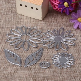 ODETOJOY 6PCS Carbon Steel Metal Flower &Leaves Embossing Cutting Dies Stencils Templates Mould Set for DIY Scrapbooking Album Paper Card