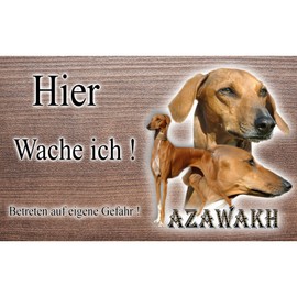Warnschild Hund oder Warnzeichen Azawakh 20 cm
