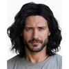 ESUNO Short Black Wavy Wig Men Black Curly Wig Middle