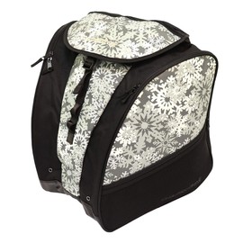 TRANSPACK Unisex Adults XTR 53 L Tough Water-Resistant Ski/Snowboard Boot Helmet Goggles & Gear Backpack Bag, White Snowflake