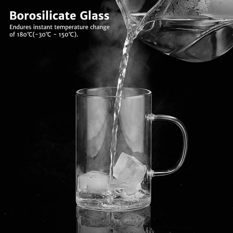 ecooe 16.9 Oz Borosilicate Glass Tea Mug Cup Tea Glasses