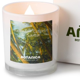 AME BOTANICA Wood Wick Candles That Crackle | Santal & Coconut Candle | Luxury Scented Santal Candle – Hand Poured in The USA – Home Decor – Soy Candles – Gift for Men and Women