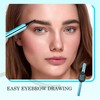 Boobeen Microblading Augenbrauenstift mit Spiegel, wasserfester flüssiger Brauenstift, 4-Gabel-Spitze für