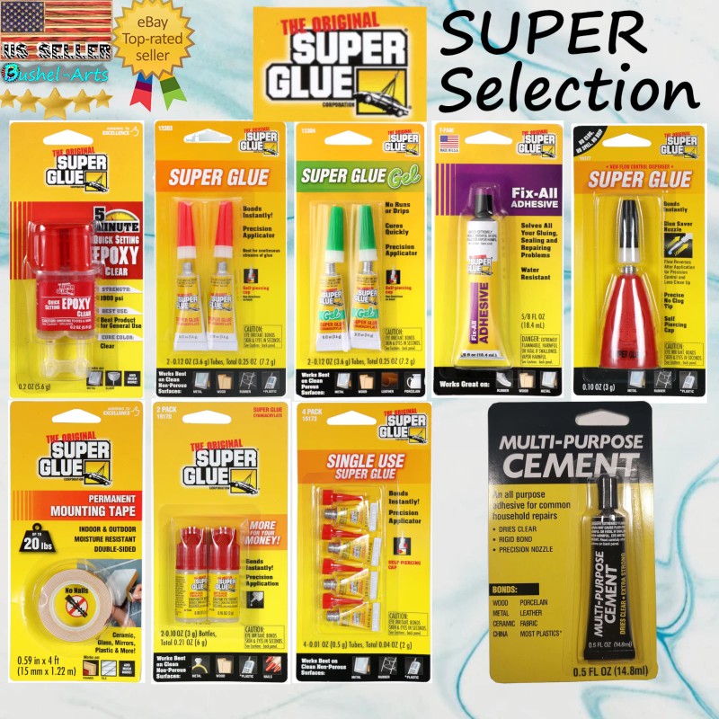 Super Glue The Original SUPER GLUE: 9 Options: Glue, Gel,