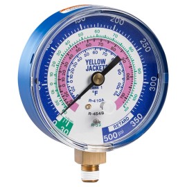YELLOW JACKET YJK49118 3-1/8" Compound Gauge A2L R-32 R-454B R-410A