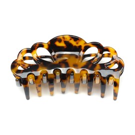 QinGoo Large Hair Clip, Hair Clip, Tortoise Shell Hair Clip, Firmly Rolled, 1 Piece Hair Accessory, Cute, Korean, Women's, Dark Tortoise Shell