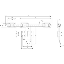 KOTARBAU® Door Bolt Bolt Garage Door Bolt Push Bolt 340 mm Black